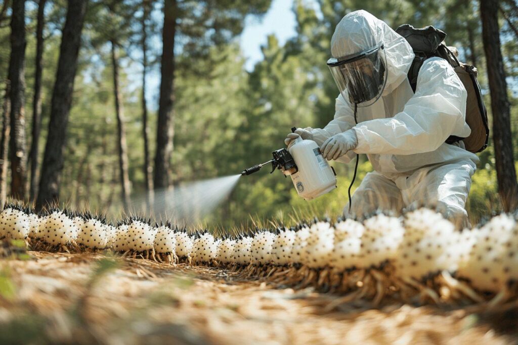 Éliminer les chenilles processionnaires au sol : guide complet